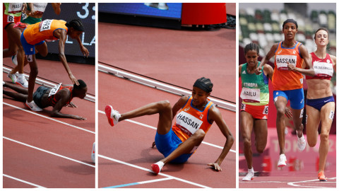 ¡Asombroso! Sifan Hassan cae en la última vuelta de los 1,500 m y tras levantarse se lleva el primer lugar 