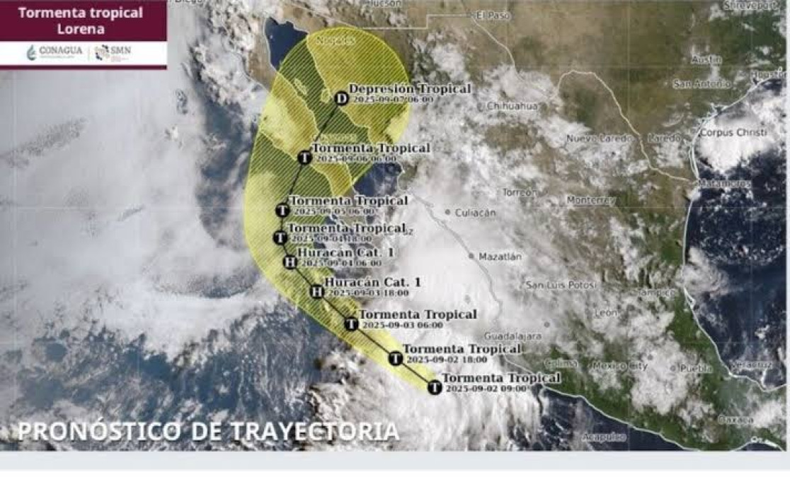 Protección Civil pide extremar precauciones por tormenta tropical Lorena
