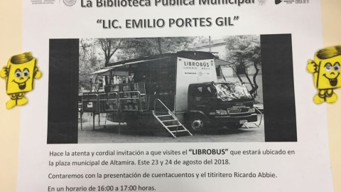 El librobus estará en Altamira, para promover la lectura.