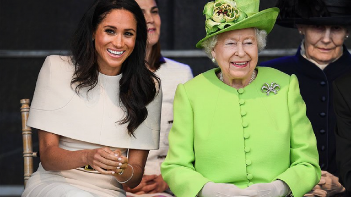 Meghan Markle en su primer evento sola con la reina Isabel II