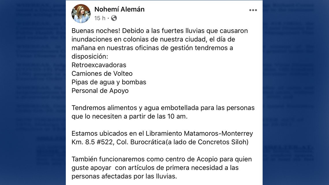 Reynosenses se unen para ayudar a damnificados por 'Hanna'