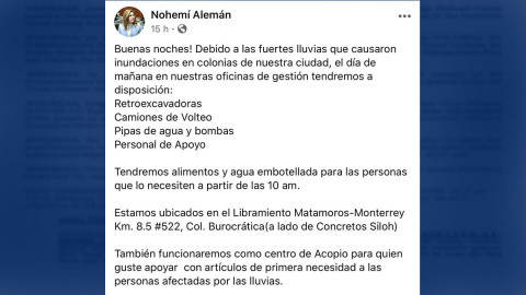 Reynosenses se unen para ayudar a damnificados por 'Hanna'