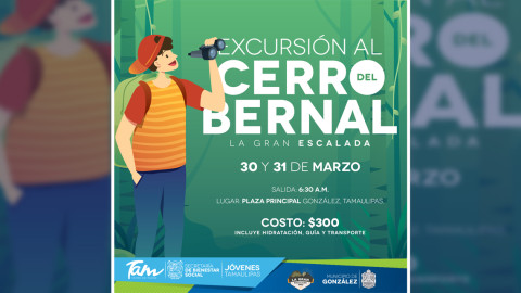 Jóvenes Tamaulipas invita a “la gran escalada” al Cerro del Bernal