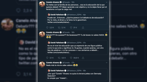 "Canelo" y Failtelson se suben al ring en Twitter
