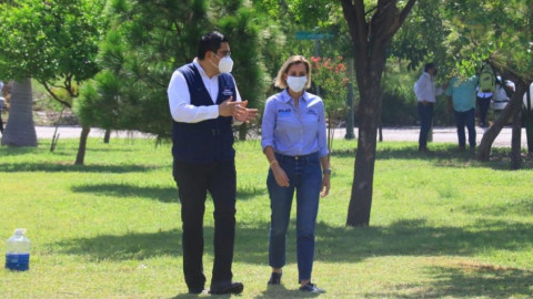 Continúan trabajos de mantenimiento en áreas verdes en Victoria