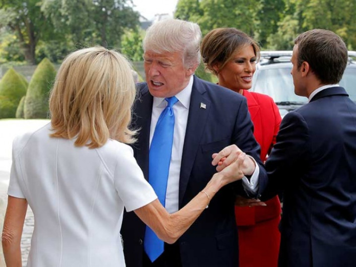 Trump piropea a primera dama francesa 