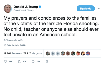 Nadie debería sentirse inseguro en escuela: Donald Trump
