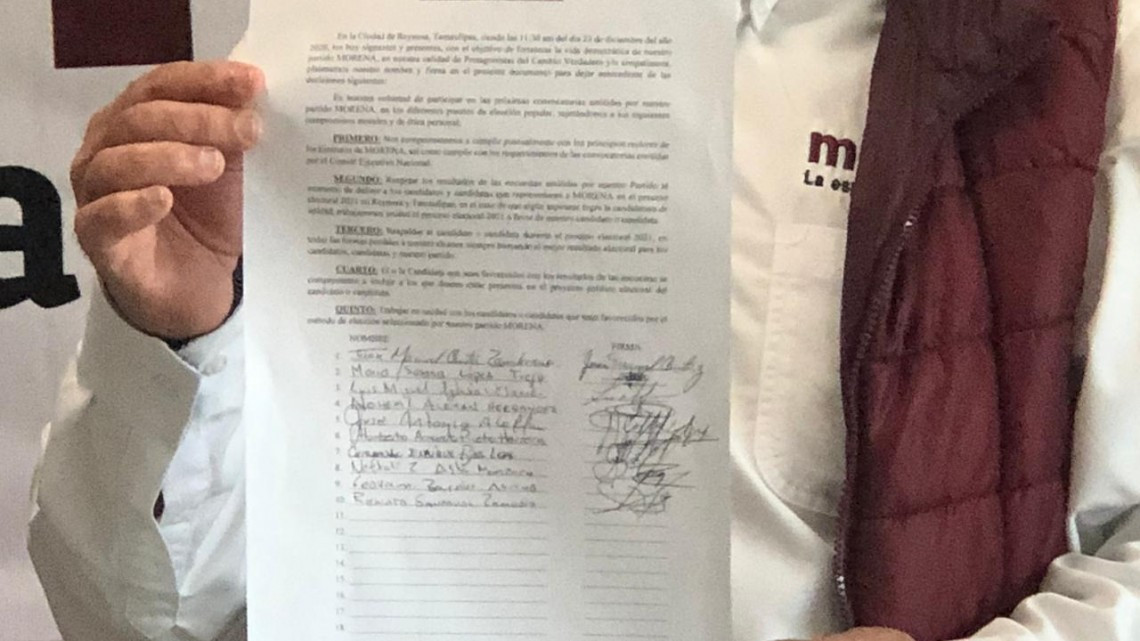 Firman morenistas pacto de unidad rumbo a elecciones 2021