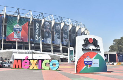 El estadio Azteca listo para recibir el Raiders vs Patriotas