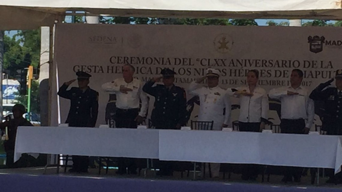 Recuerdan en Madero con honores a los Niños Héroes de Chapultepec