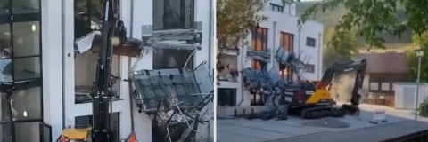 Destruye contratista parte de edificio que construyó por falta de pago