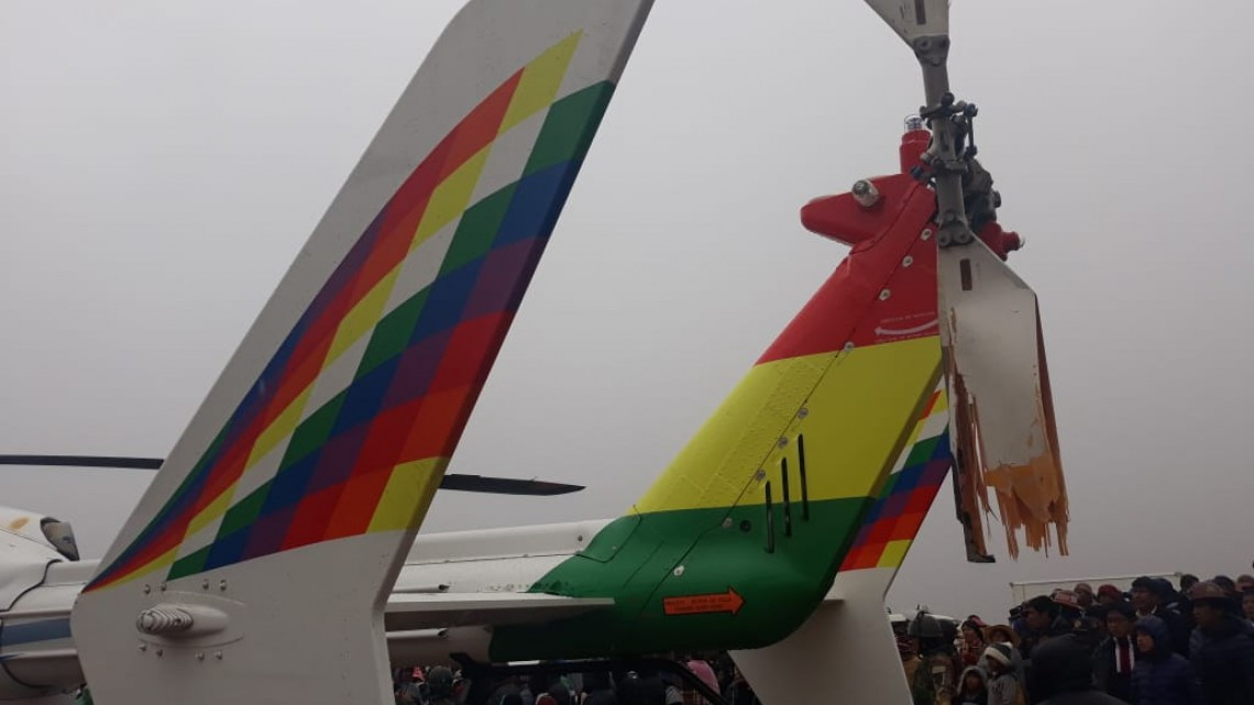 Helicóptero del presidente Evo Morales aterriza de emergencia por falla mecánica 