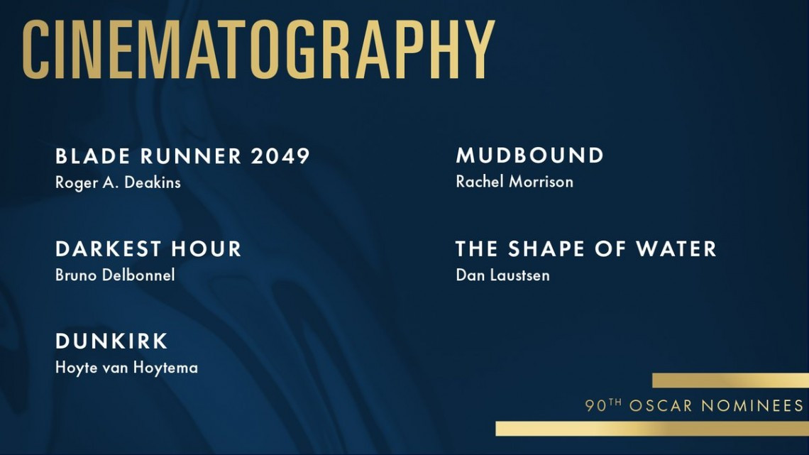 ¡Lista de nominados al Oscar 2018!