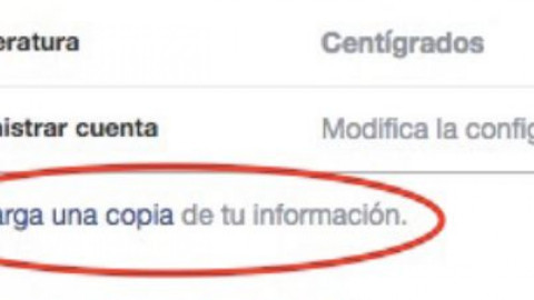 Así puedes descargar la información que Facebook tiene de ti