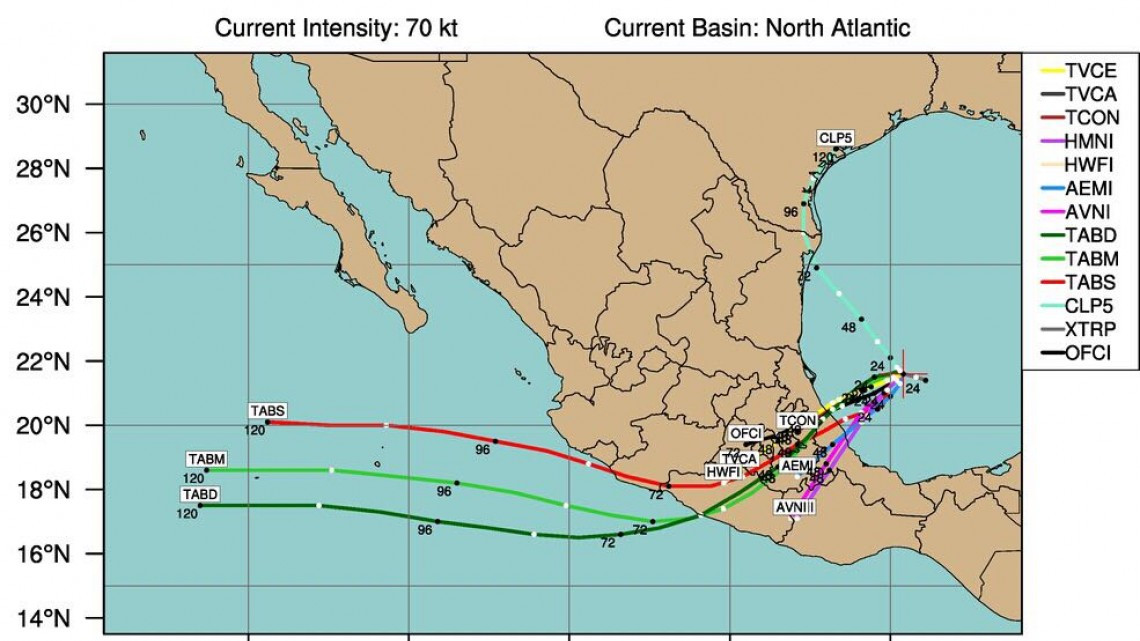 Huracán Katia pone en alerta preventiva al sur de Tamaulipas