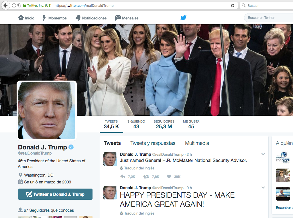 Los 10 tuits que más han gustado del Presidente Trump