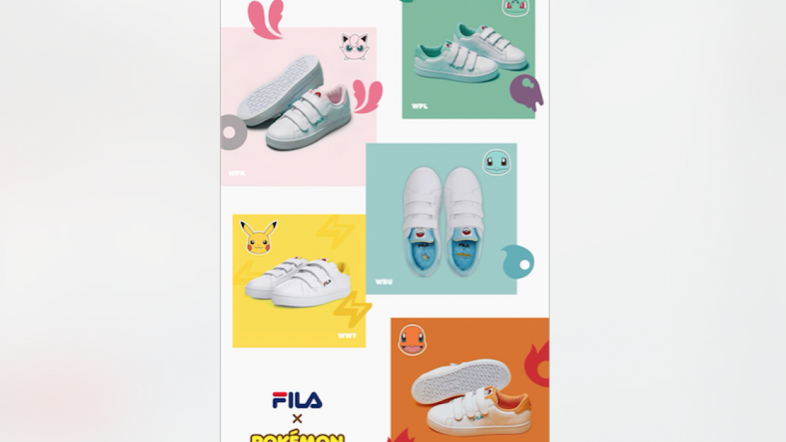 FILA lanza línea de tenis de Pokémon