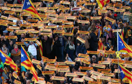 Se manifiestan en Barcelona por liberación de separatistas