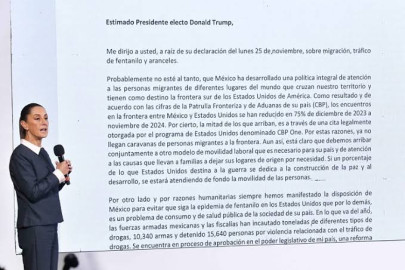 Sheinbaum enviará carta a Donald Trump tras advertencia de aranceles