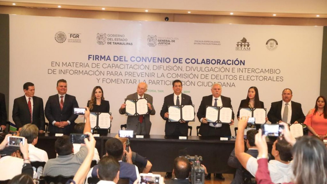 FEPADE y Gobierno de Tamaulipas firman convenio para prevenir delitos electorales