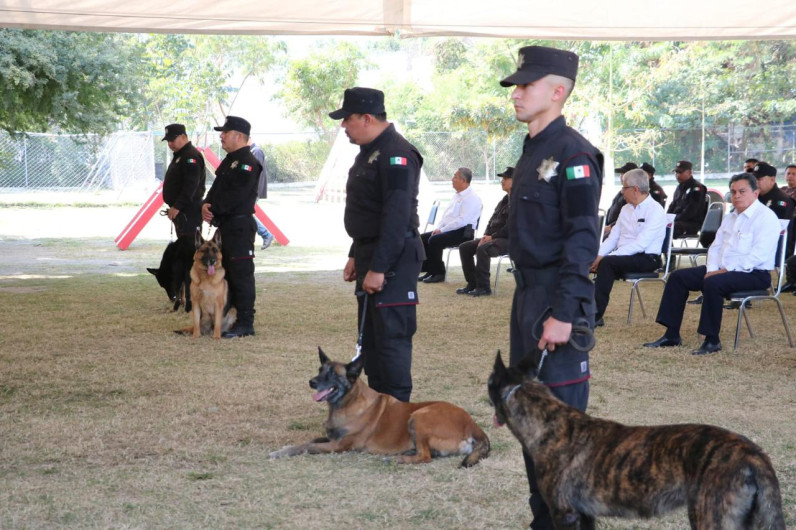 SSPT despide con honores a caninos retirados del servicio activo