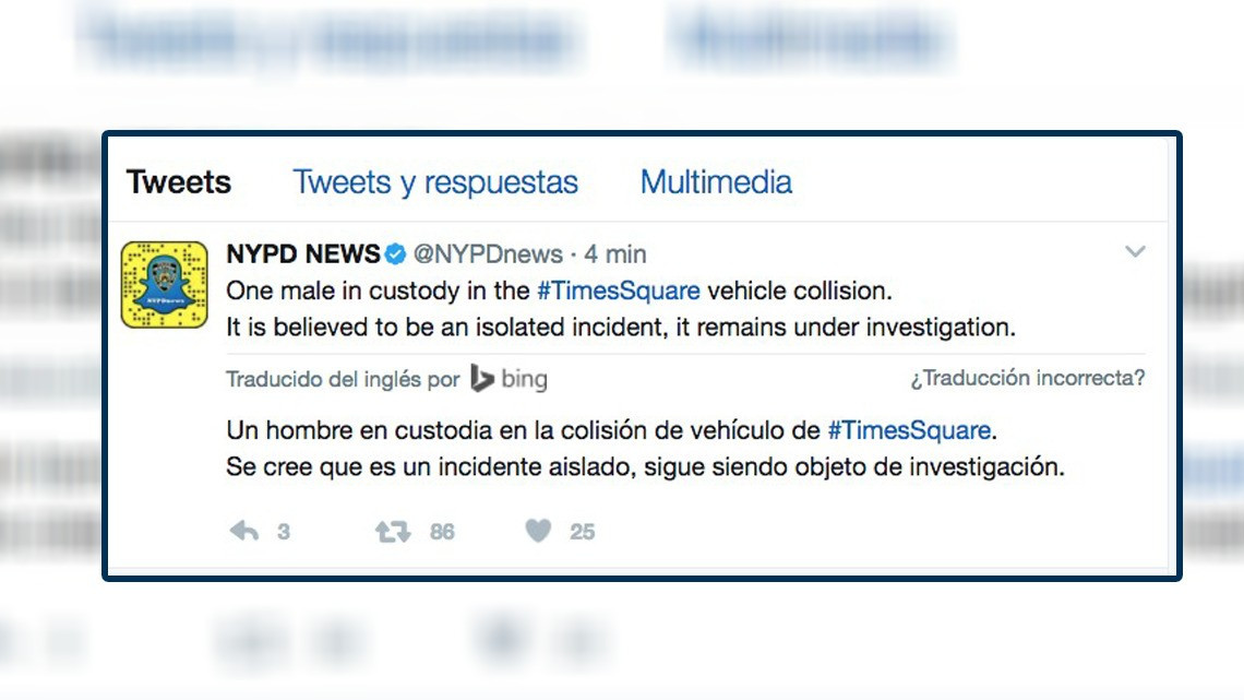 Auto arrolla a 22 personas y mata a una en Times Square