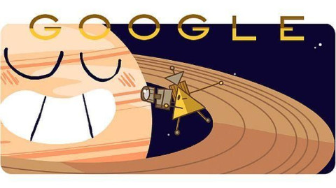 El doodle que celebra última fase de la misión de la nave Cassini
