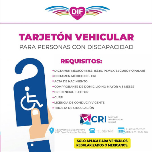 DIF Reynosa facilita la transmisión de placas y tarjetones para personas con discapacidad 