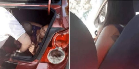 Mujer se esconde en la cajuela del taxi de su esposo para espiarlo