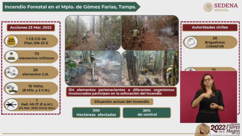 Activa Sedena plan DN-lll-E para atendender incendio de la Biósfera "El Cielo" 