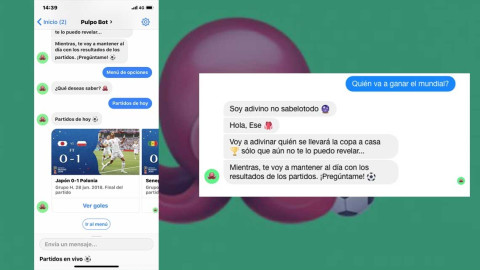 Llega el “Pulpo Bot” para ayudarte con tus dudas del Mundial
