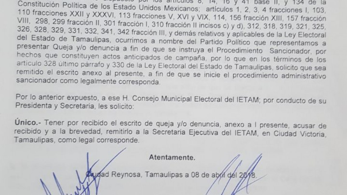 Morena denuncia actos anticipados de Maki Ortiz