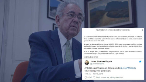 Aclara Javier Jiménez Espriú difamación de Meade