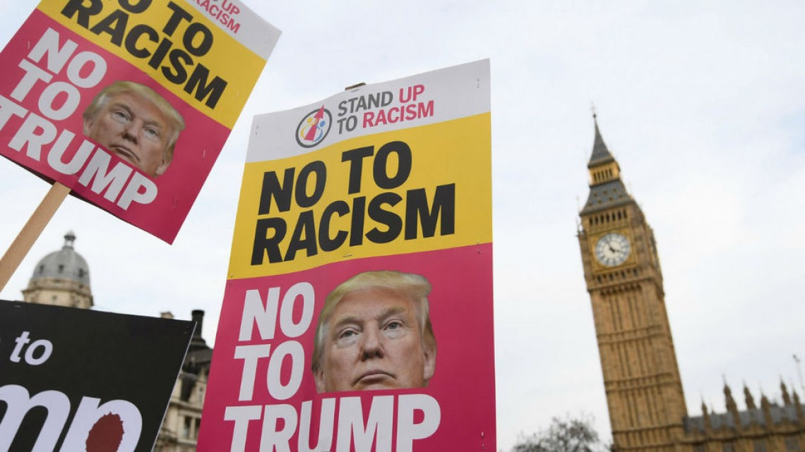 Protestan en Londres por la próxima visita de Trump a Reino Unido 