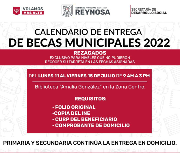 Entrega Gobierno de Carlos Peña Ortiz Becas Municipales para rezagados 