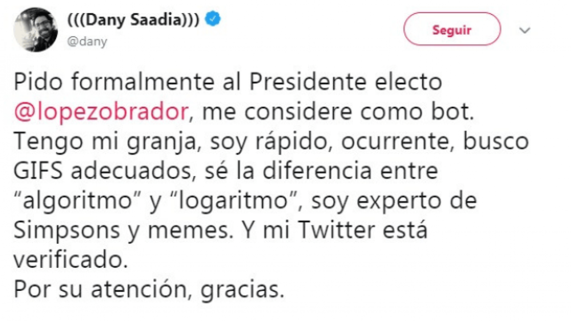 Carmen Campuzano: "#PidoFormalmenteAlPresidenteElecto"