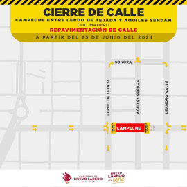 Cerrarán tramo de la Campeche por trabajos de repavimentación 