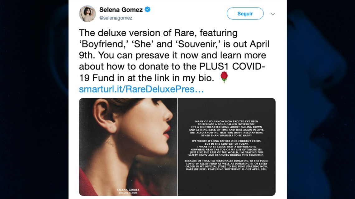 Selena Gomez ayuda en la pandemia con nuevas canciones