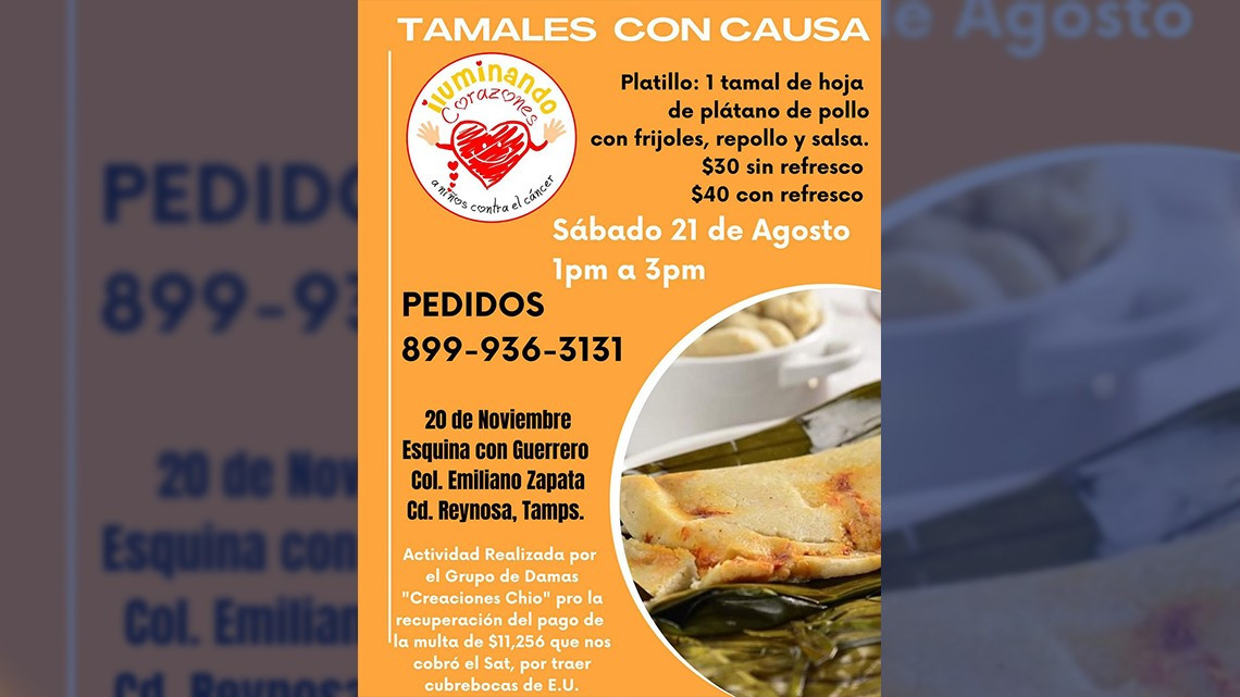 Venden tamales para recuperar fondos para niños con cáncer