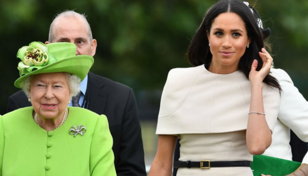 Meghan Markle en su primer evento sola con la reina Isabel II