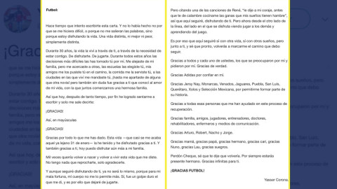 Yasser Corona anuncia su retiro del futbol tras grave lesión