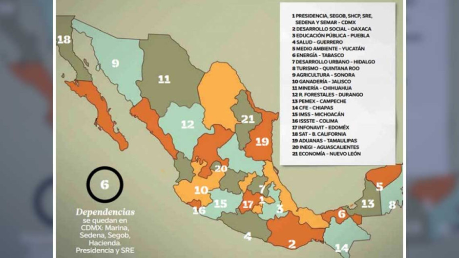 Presidencia de AMLO, inicio de la descentralización del gobierno federal