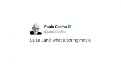 "La la land" es aburrida: Según Paulo Coelho