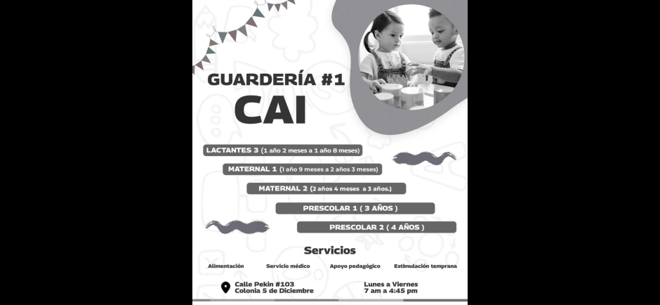 Ofrece DIF servicio de Guardería