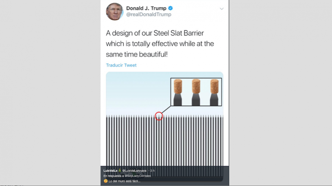 Se mofan del diseño del muro de Trump 