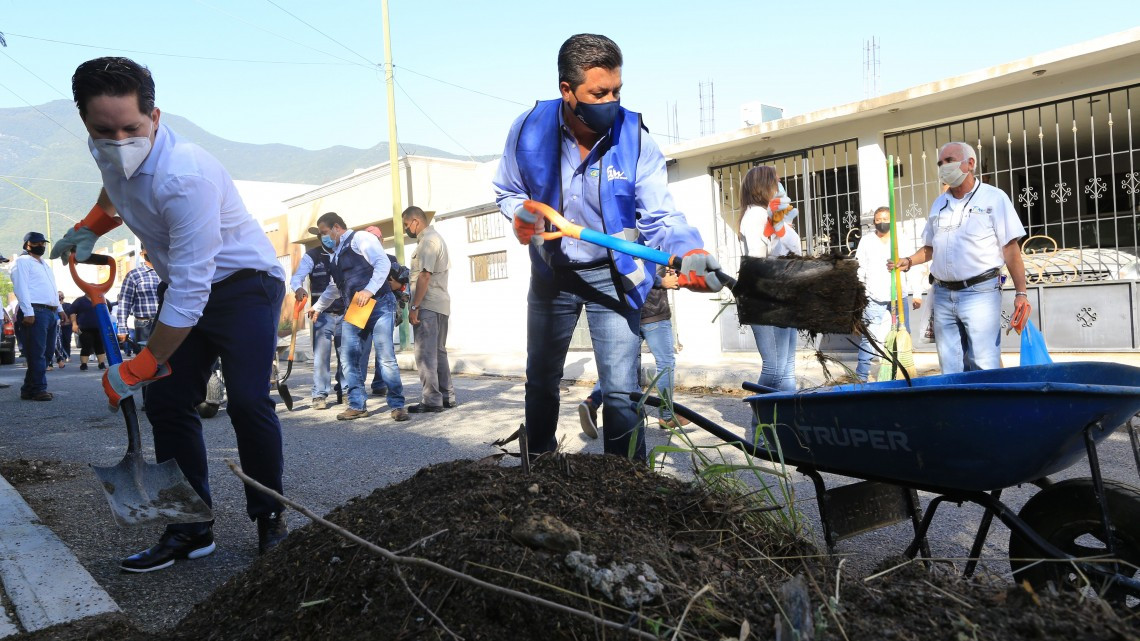 Jornada de limpieza del gobierno estatal y municipal en Ciudad Victoria
