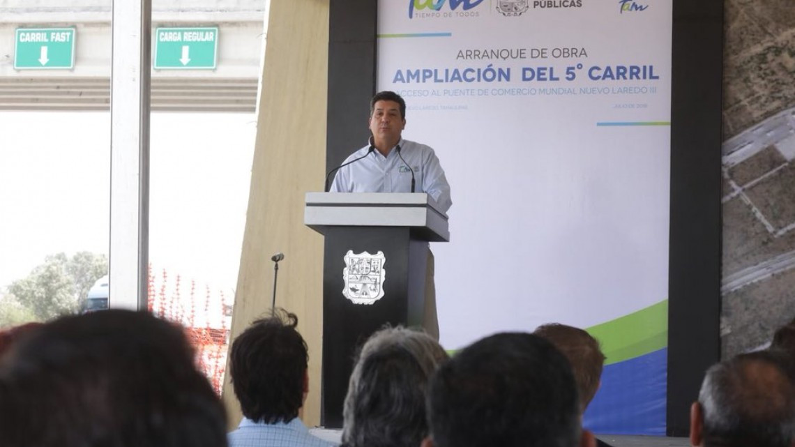 Arranca Gobernador ampliación de puente internacional en Nuevo Laredo