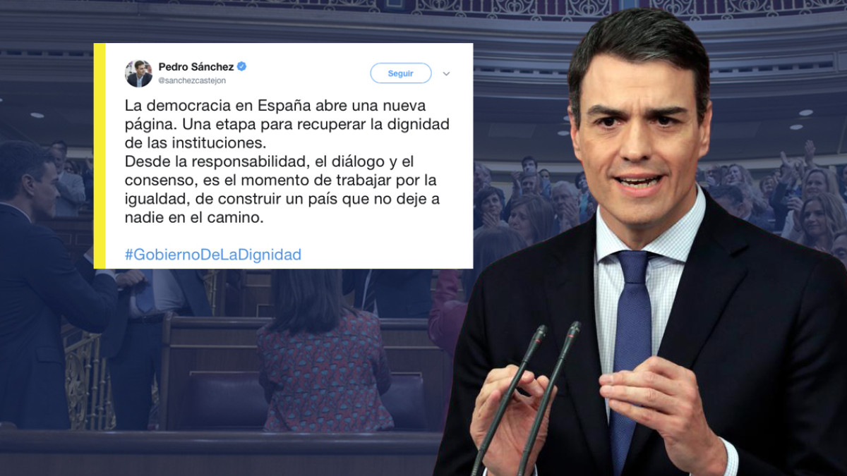 El primer Tweet de Pedro Sánchez como presidente
