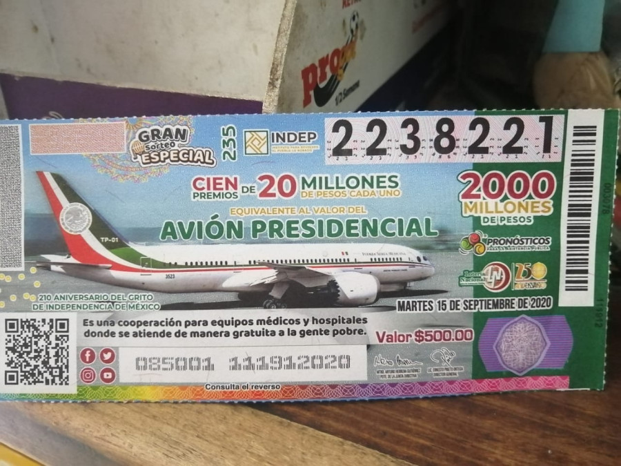 Pandemia frena la venta de la rifa del avión en la frontera
