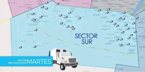 Martes de recolección de basura en colonias del Sector Sur